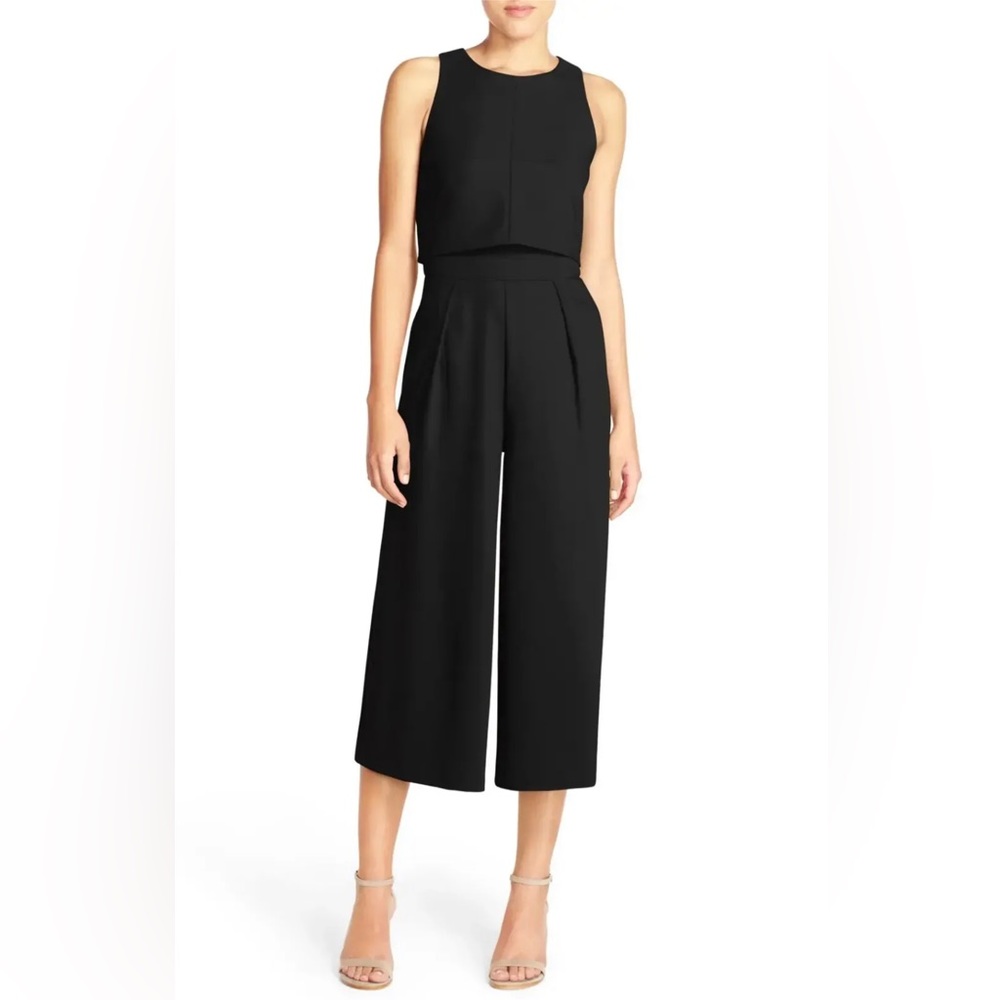 Chelsea28 popover wide leg black jumpsuit medium